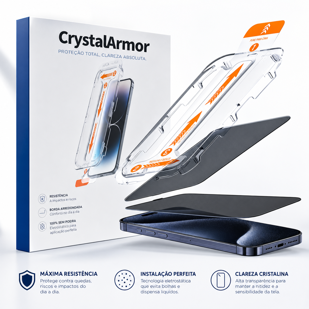 Crystal Armor — embalagem da película anti-impacto para celular